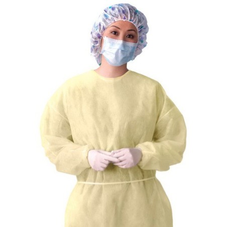 Isolation Gown Yellow 115 cm 23 gm