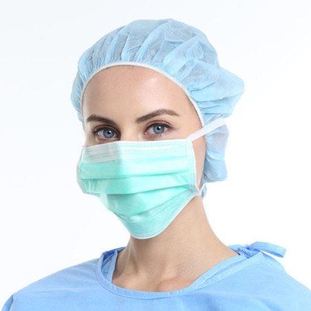 Surgical Face Mask 3-Ply Green Ties /50