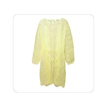 مريول طبي اصفر115سم عزل يستخدم مرة واحدة 20ج