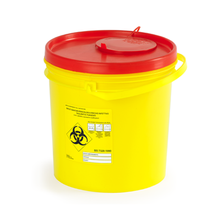 حاوية نفايات طبية دائري/أصفر 21 لتر